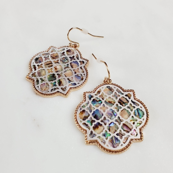 New abalone filigree dangle earrings - Picture 10 of 11